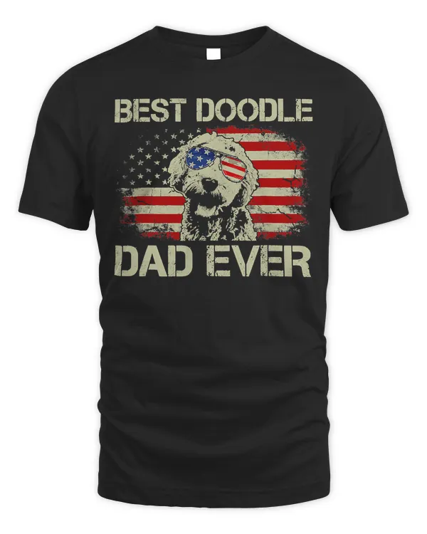 Best Doodle Dad Ever Tshirt Goldendoodle 4th Of July Gift T-Shirt