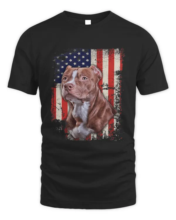 Pitbull Shirts Vintage American Flag Patriotic 4th Of July