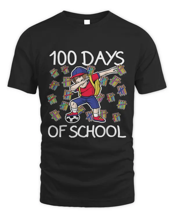 Dabbing Soccer Player 100 Days Of School Student