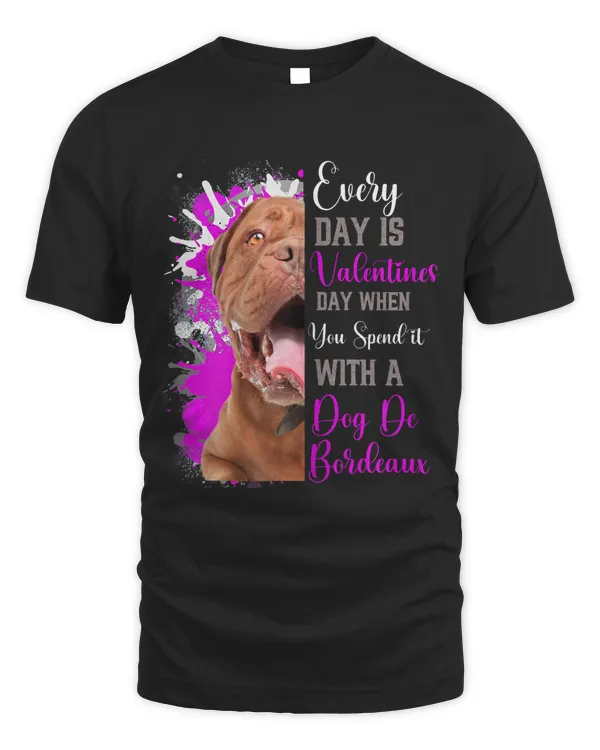 Womens Funny Valentines Day Dog De Bordeaux Mom Mother Owner Pink