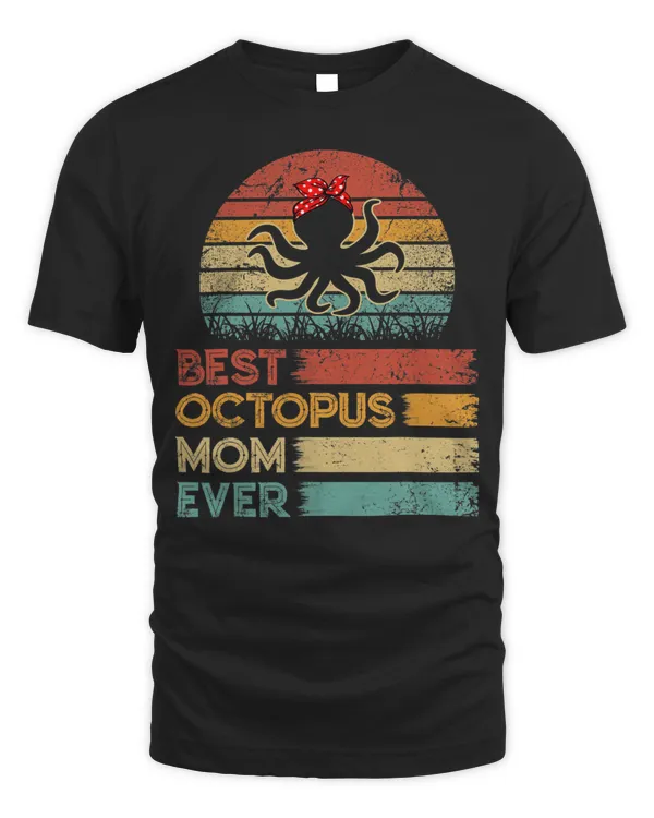 Retro Vintage Best Octopus Mom Ever Shirts Animals Lover T-Shirt