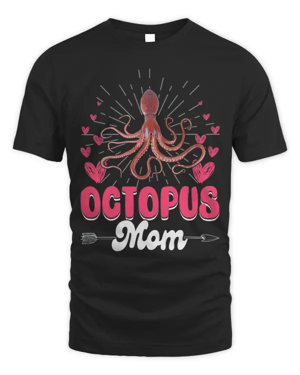 Womens Cute Best Octopus Mom Mama Family Mother's Day Animals T-Shirt Copy