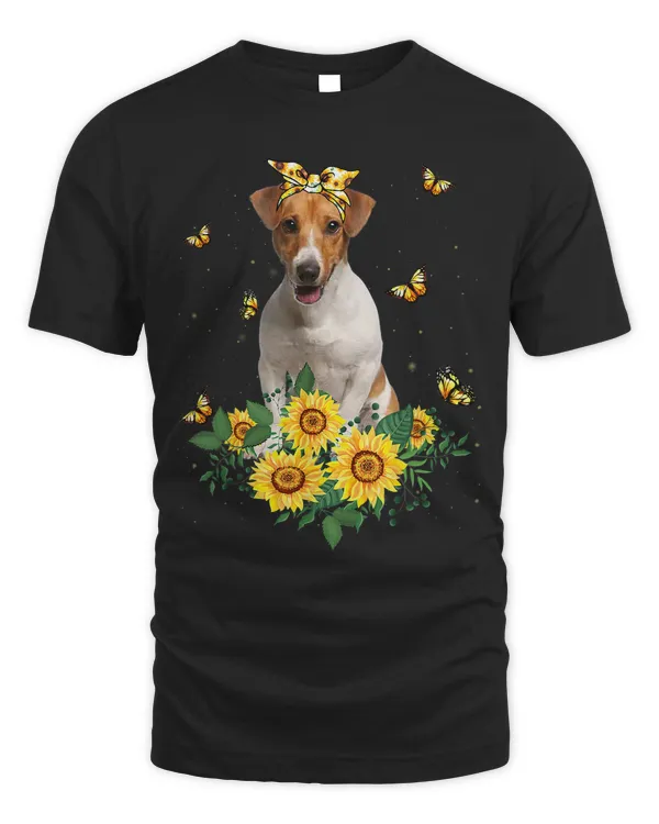 Girls Women Mom Jack Rusell Terrier Dog Sunflower