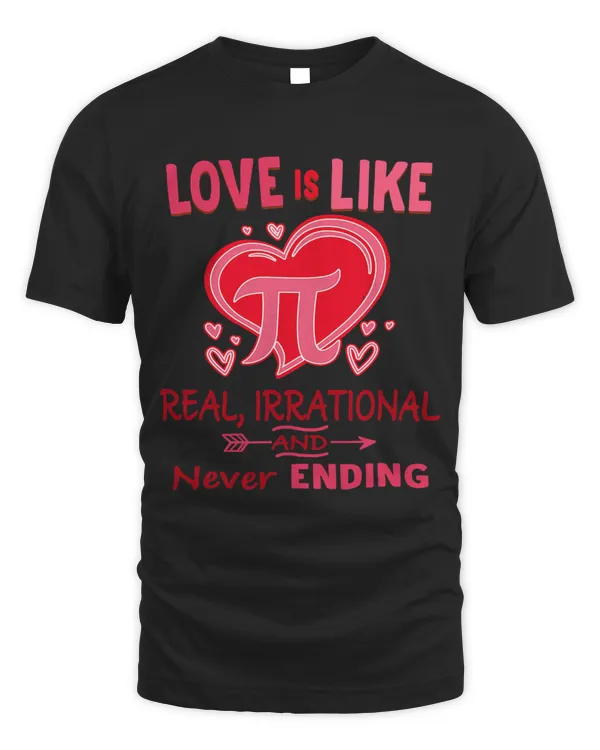 Valentines Day Shirt Math Teacher Funny Love Is Like Pi Day