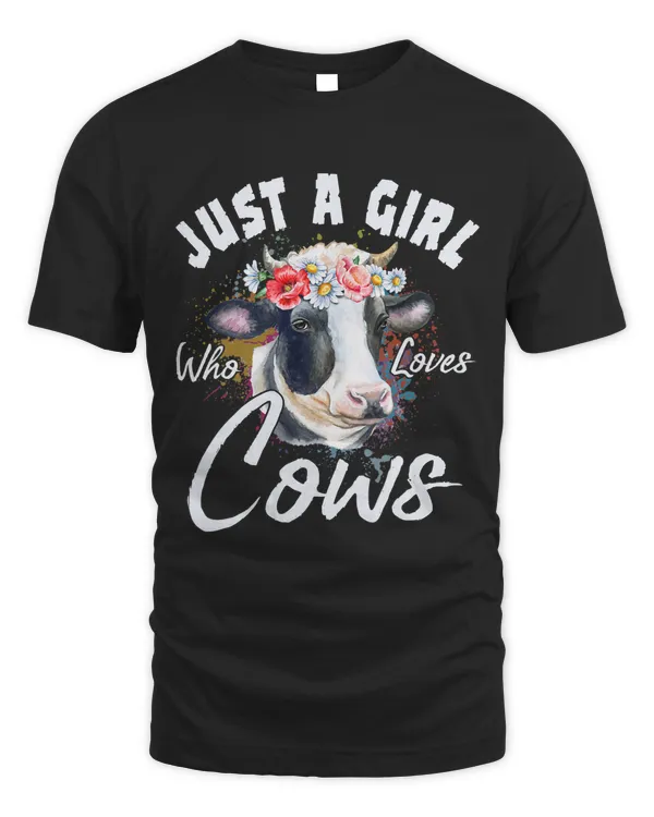 Funny Gifts Watercolor Just A Girl Who Loves Cows 378