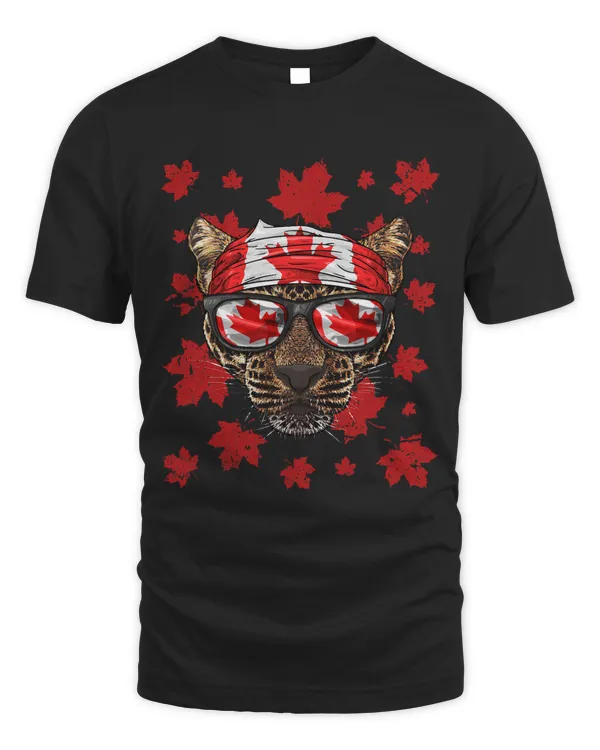 Canadian Leopard Patriotic Canada Flag Maple Leaf Pride
