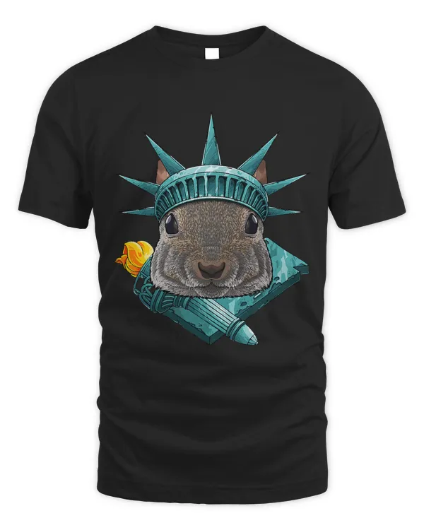 Statue Of Liberty Squirrel 4th Of July Animal USA America