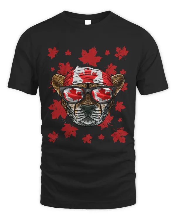 Canadian Cheetah Patriotic Canada Flag Maple Leaf Pride