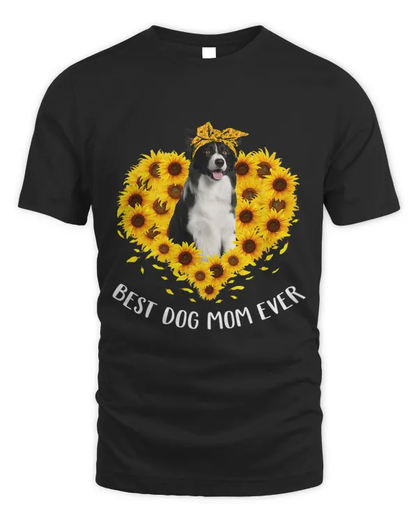 Border Collie Mom Sunflower Dog Mom Women 1