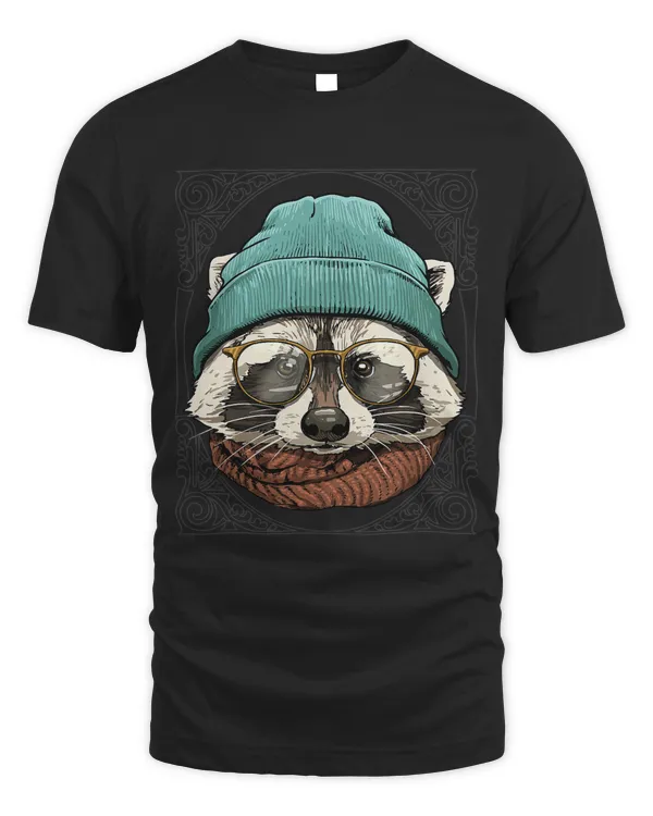 Hipster Raccoon With Glasses Wildlife American Animal Lover 575