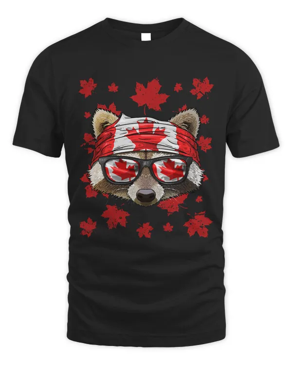 Canadian Raccoon Patriotic Canada Flag Maple Leaf Pride