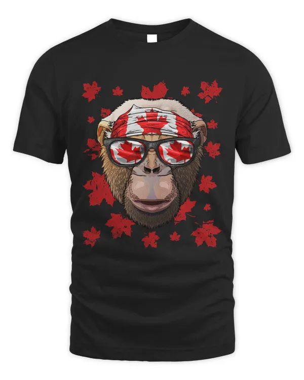 Canadian Chimpanzee Patriotic Canada Flag Maple Leaf Pride