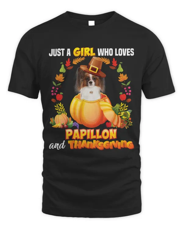 Just A Girl Who Loves Papillon Dog And Thanksgiving Pumpkin 46