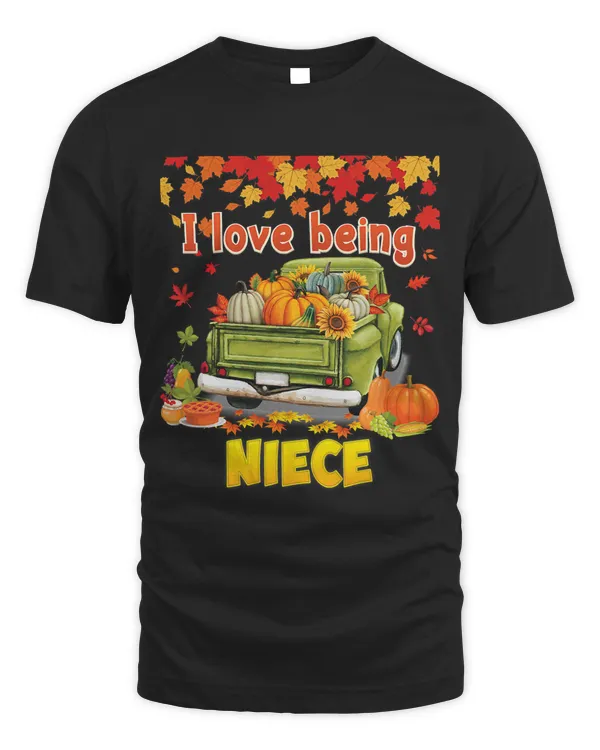 I Love Being A Niece Pumpkin Truck Fall Tree Thanksgiving77