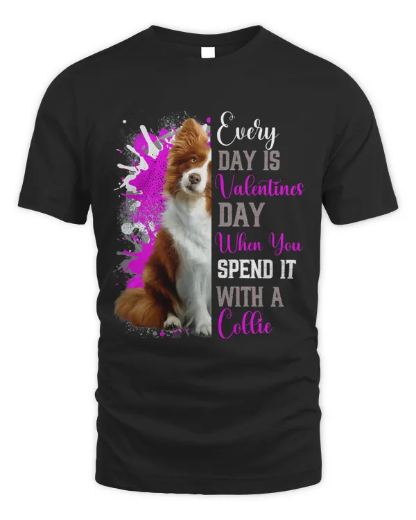 Funny Valentines Day Collie Mom Mother Border Tan Brown Coli