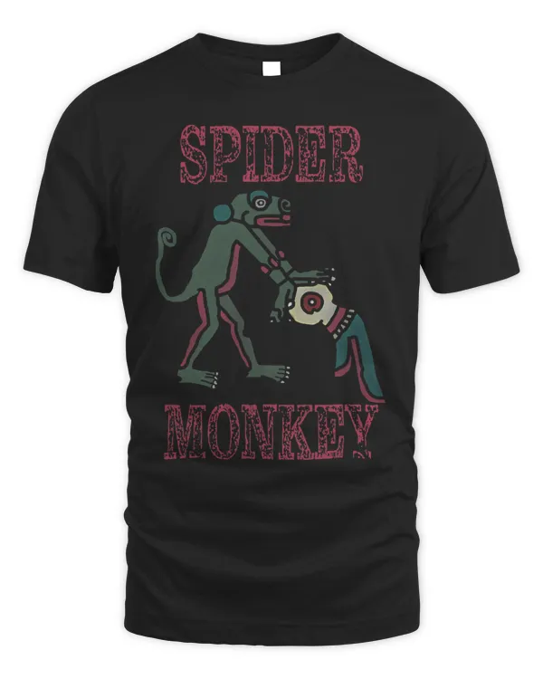 Spider Monkey Tee Creative Aztec Design for IUCN Men Women