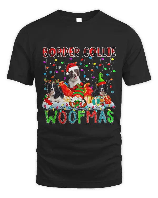 Border Collie Xmas Woof Santa Reindeer Border Collies Gnome 84