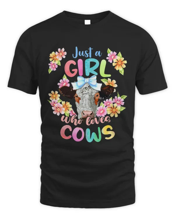 Just a Girl Who Loves Cows Lover Flowers Head Bow Women