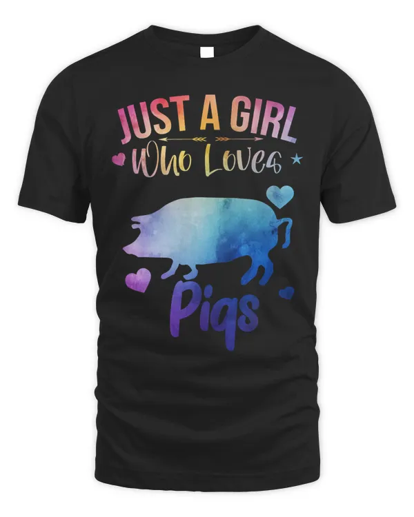 Funny Pigs Watercolor Sea Ocean Just A Girl Who Loves Pigs