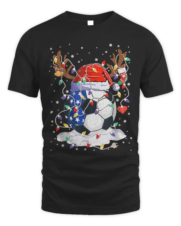 Soccer Santa Hat Snowman Christmas Lights Funny Xmas Squad