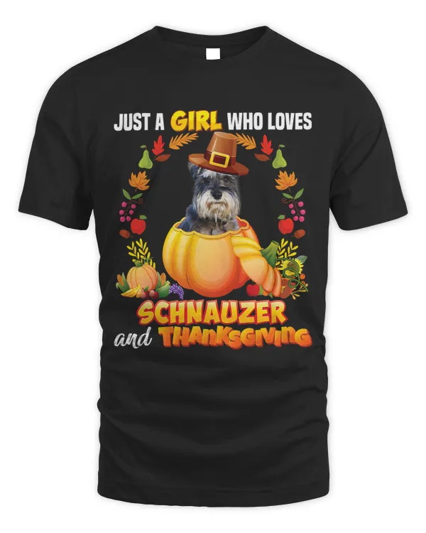 Just A Girl Who Loves Schnauzer Dog And Thanksgiving Pumpkin 44