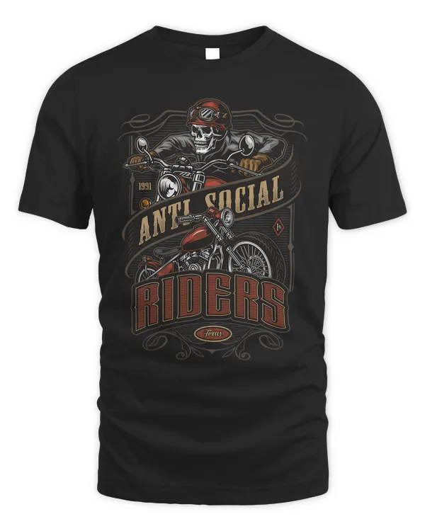 Anti Social Riders Motorcycle Biker Design For Men