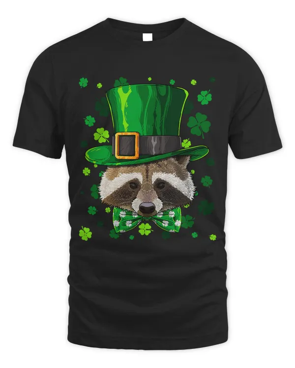 Raccoon St Patricks Day Animal Leprechaun Hat Shamrock