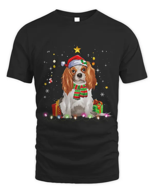 Cavalier King Dog Santa Christmas Tree Lights Xmas Pjs Boys 52