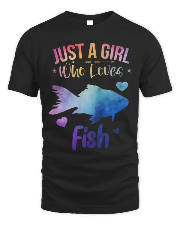 Funny Fish Watercolor Sea Ocean Just A Girl Who Loves Fish