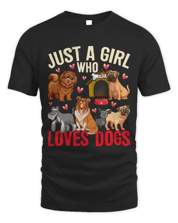 Cute Dog & Puppy Lover Gifts Fun Just A Girl Who Loves Dogs