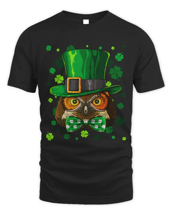 Owl St Patricks Day Animal Leprechaun Hat Shamrock