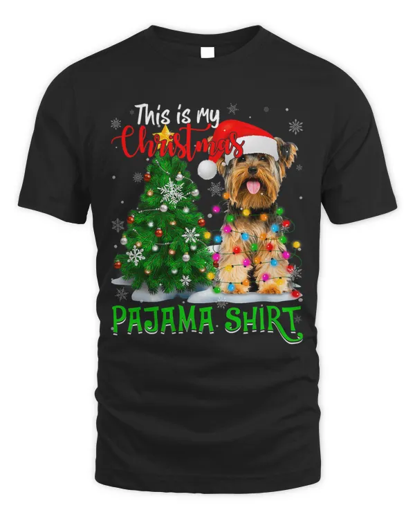 Cool Yorkshire Terrier Dog Christmas Tree Lights Snowman