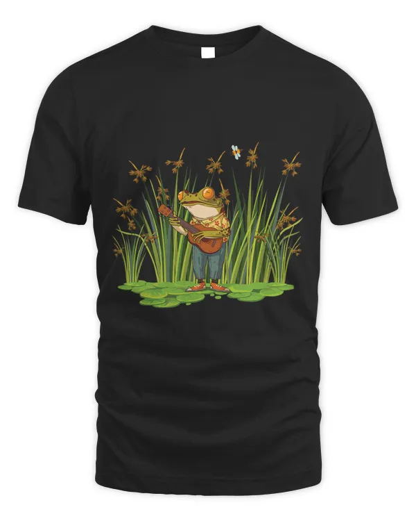Cottagecore Frog Playing Guitar in Countrycore Aesthetic 3