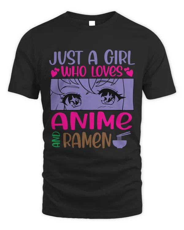 Just A Girl Who Loves Anime and Ramen Japanese Art Kawaii 3