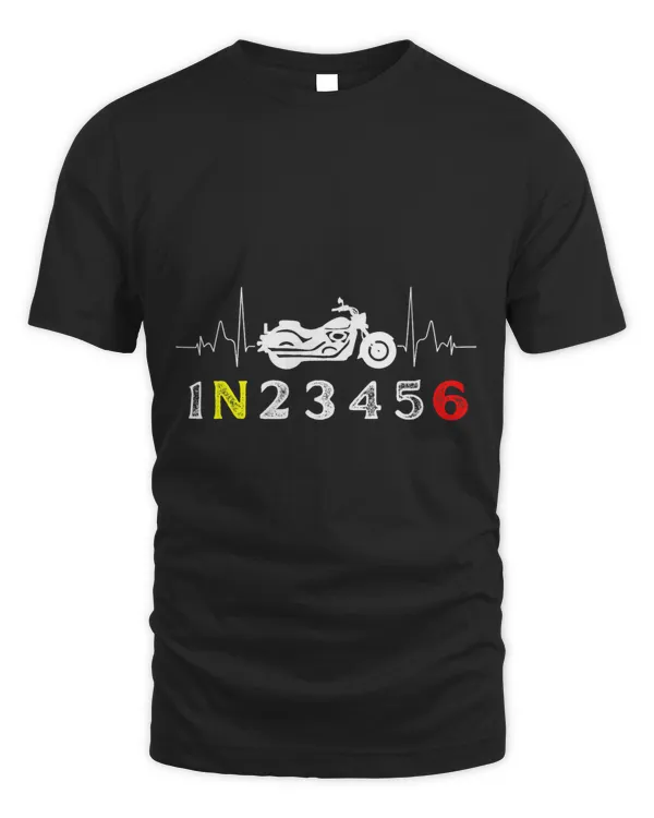 1N23456 shirt Motorcycle Heartbeat Gear Shift