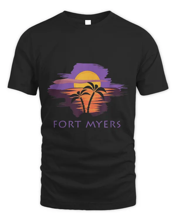 Fort Myers Florida Sunset Palm Trees Beach Vacation Shirt