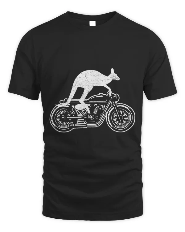 Kangaroo Riding Motorbike Australia Motorcycle Bikers Funny
