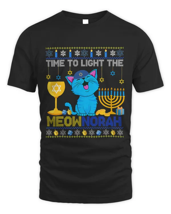 Time To Light The Meownorah Hanukkah Menorah Jewish Cute Cat 224