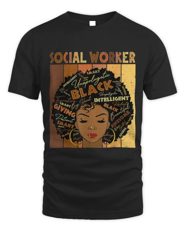 Melanin Social Worker Afro Hair Black History Month
