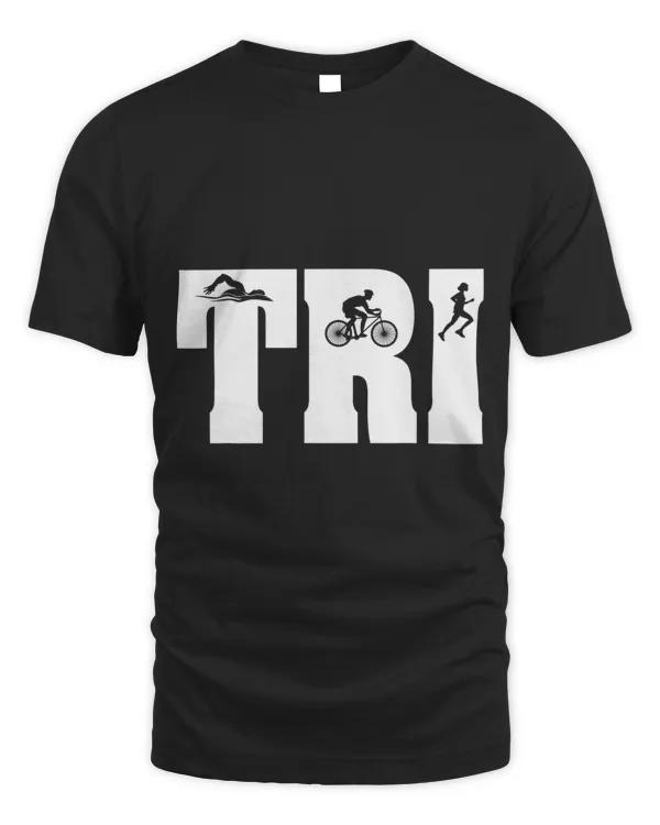 Funny Retro Swim Bike Run Triathlon Athletic Sport Men Women