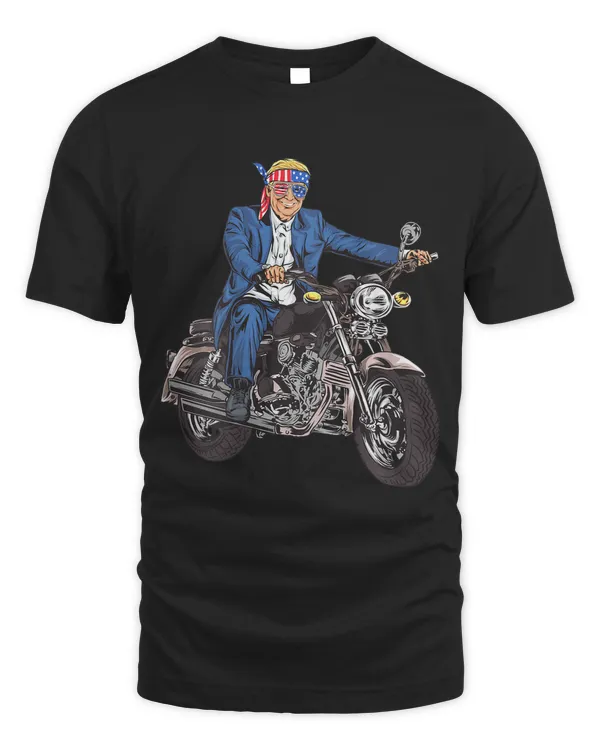 Bikers For Trump Motorcycle T Shirt (printed on back)