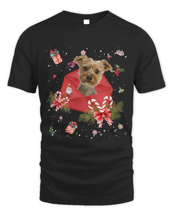 Yorkie Dog In Christmas Card Ornament Pajama Xmas397