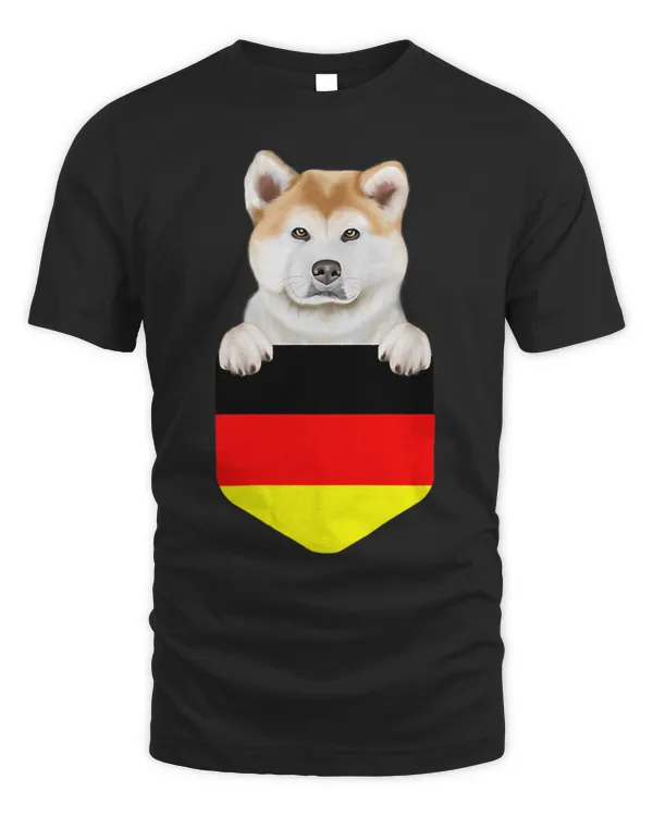 Germany Flag Akita Dog In Pocket