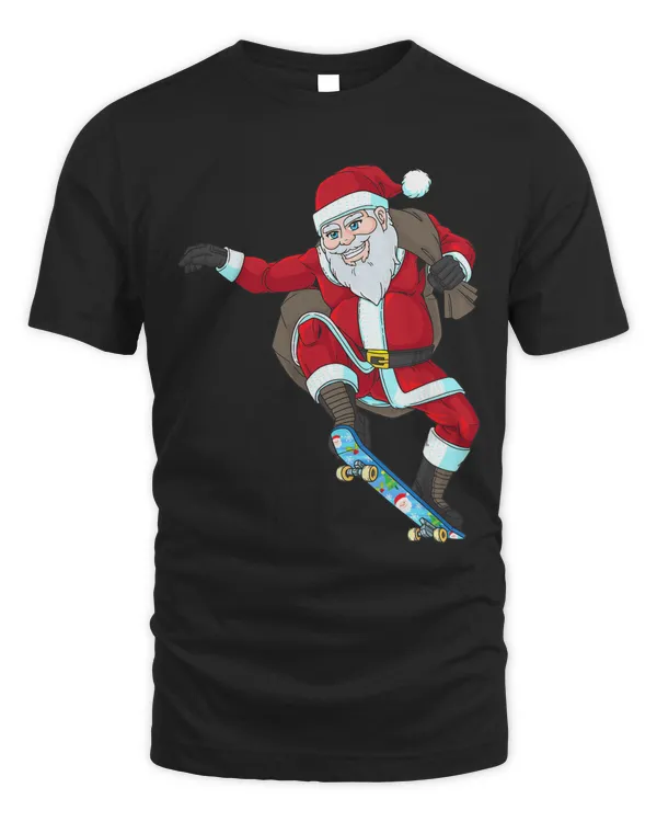 Funny Santa Skater Christmas Skateboarding
