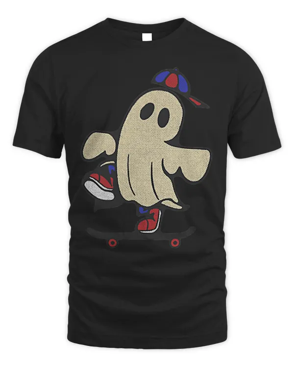 Ghost on Skateboard Skateboarding Pocket Vintage Retro Kids3