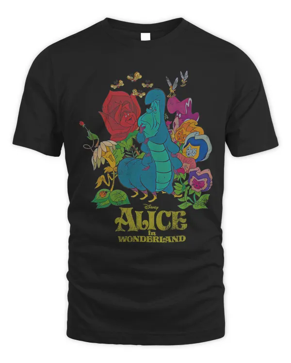 Alice in Wonderland Caterpillar and Living Flowers Retro