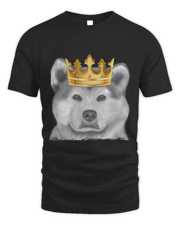 Akita Dog Wearing A Crown