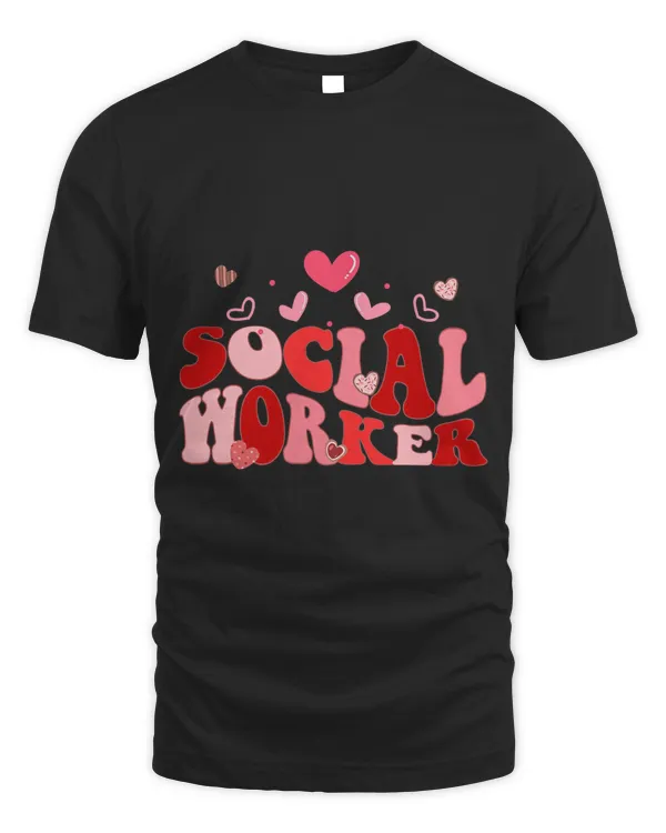 Cute Pink Heart Funny Social Worker Happy Valentines Day