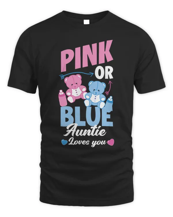 Cute Pink Or Blue Auntie Loves You Aunt Gender Reveal Party