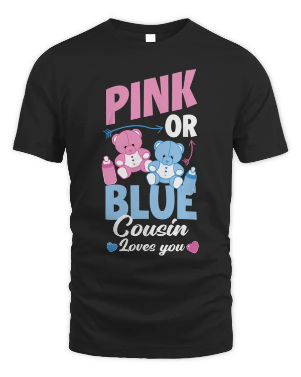Cute Pink Or Blue Cousin Loves You Gender Reveal Party